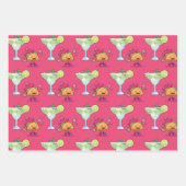 Margaritas und Tacos Pink und Blue Birthday Geschenkpapier Set (Vorderseite)