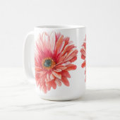 MARGARITE BLUME schöne Aquarell-Margariten rosa  Kaffeetasse (Vorderseite Links)