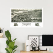 Margate City, NJ Panorama Karte - 1925 Poster (Heimbüro)
