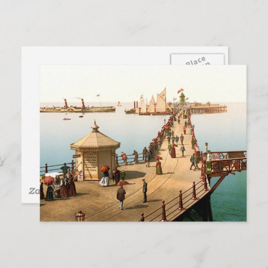 Margate Jetty Vintag British Seaside Postkarte (Vorne/Hinten)