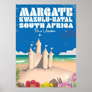 Margate, KwaZulu-Natal Südafrika Reiseausdruck Poster