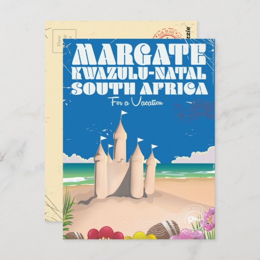 Margate, KwaZulu-Natal Südafrika Reiseausdruck Postkarte (Vorne/Hinten)