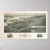 Margate New Jersey 1925 Antik Panoramabalkarte Poster (Vorne)