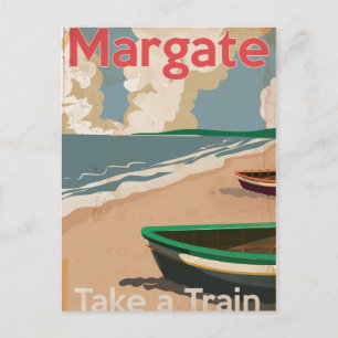 Margate Vintag Locomotive Travel Poster Postkarte
