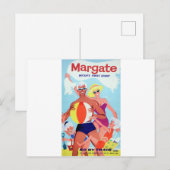 Margate Vintage Werbeplakat Postkarte (Vorne/Hinten)