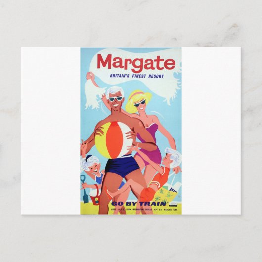 Margate Vintage Werbeplakat Postkarte (Vorderseite)