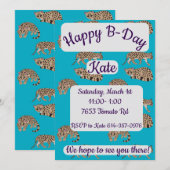 Margays Happy Birthday Einladung (Vorne/Hinten)