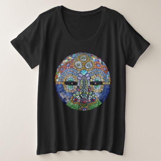Marge Mosaic Mask Große Größe T-Shirt (Design vorne)