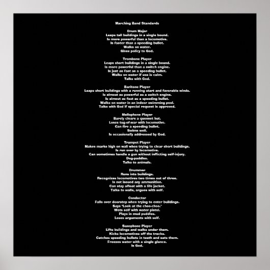 Margen von Bandstandards Poster (Vorne)