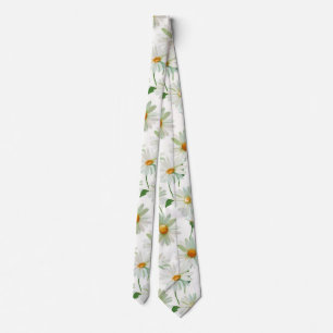 Margeriten-Aquarell-Blumenmuster Krawatte