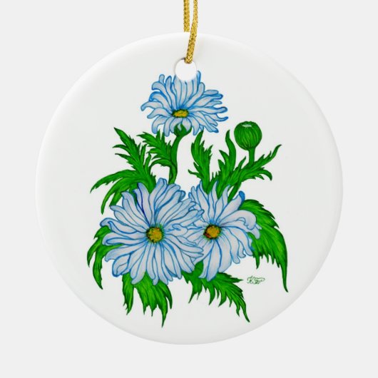 Margeriten Blume Keramikornament (Vorne)