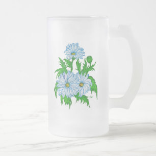 Margeriten Blume Mattglas Bierglas
