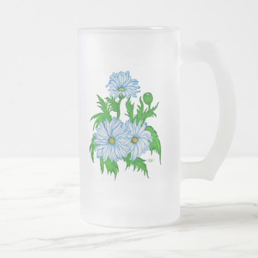 Margeriten Blume Mattglas Bierglas (Rechts)