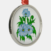 Margeriten Blume Silbernes Ornament (Rechts)