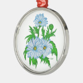 Margeriten Blume Silbernes Ornament (Links)