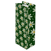 Margeritenfeld Geschenktüte Für Weinflaschen (Vorderseite Schrägansicht)