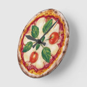 Margherita Pizza Runde Wanduhr (Winkel)