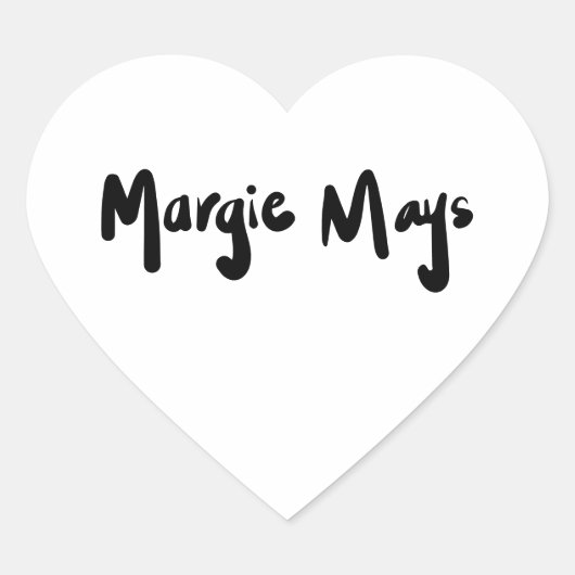 Margie Mays Signature Heart Sticker (Vorderseite)