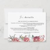 MARGOT Dusty Rose Blush Bloral Wedding Detail Card Einladung (Vorderseite)