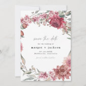 MARGOT Dusty Rose Blush Floral Foto Save the Date Einladung (Vorderseite)