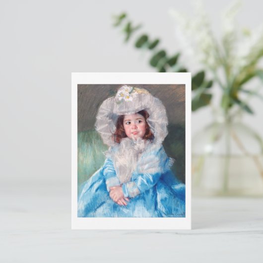 Margot in Blue, Mary Cassatt Postkarte (Stehend Vorderseite)