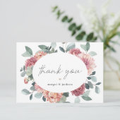 MARGOT Rustic Dusty Rose Blush Bloral Bohemisch Dankeskarte (Stehend Vorderseite)