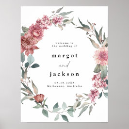 MARGOT Rustic Dusty Rose Blush Wedding Willkommen Poster