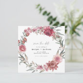MARGOT Square Dusty Rose Blush Foto Save the Date Einladung (Stehend Vorderseite)