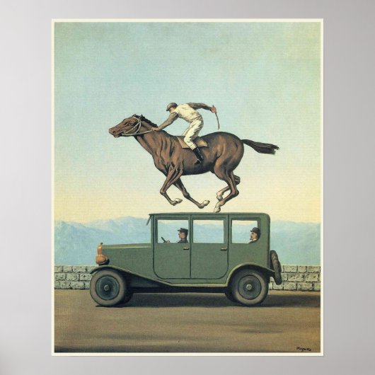 MARGRITTE HORSE RACING CAR Fine Art Poster (Vorne)