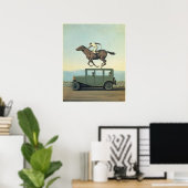 MARGRITTE HORSE RACING CAR Fine Art Poster (Heimbüro)
