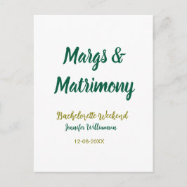 Margs and matrimony add name date bachelorette par postkarte