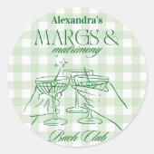 Margs and Matrimony Bachelorette Runder Aufkleber (Vorderseite)