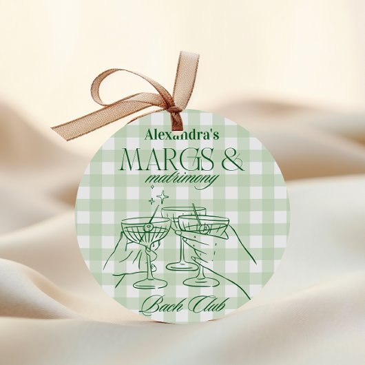 Margs and Matrimony Bachelorette Runder Aufkleber