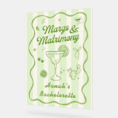 Margs and Matrimony Bachelorette Willkommen Acrylschild (Winkel)