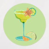 Margs and Matrimony Beach Bachelorette Etiketten (Design 1)