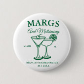Margs and Matrimony Beach Junggeselinnen-Abschied Button (Vorderseite)