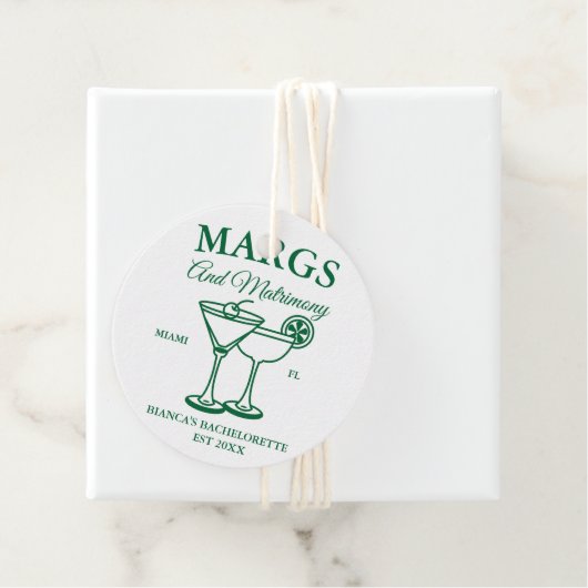 Margs and Matrimony Beach Junggeselinnen-Abschied Geschenkanhänger (Beispiel)