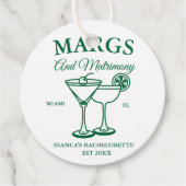 Margs and Matrimony Beach Junggeselinnen-Abschied Geschenkanhänger (Vorderseite)
