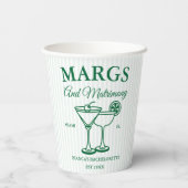 Margs and Matrimony Beach Junggeselinnen-Abschied Pappbecher (Rückseite)