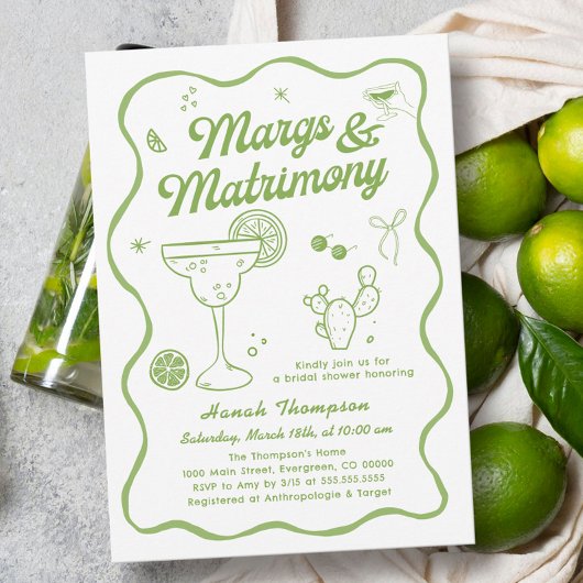 Margs and Matrimony Brautparty Einladung