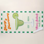 Margs and Matrimony Bridesmaid Junggeselinnen-Absc Strandtuch (Vorderseite)