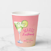 Margs and Matrimony Cocktail Brautparty Pappbecher (Vorderseite)