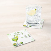 Margs and Matrimony Cocktail Brautparty Rechteckiger Pappuntersetzer (Vor Ort)