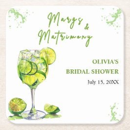 Margs and Matrimony Cocktail Brautparty Rechteckiger Pappuntersetzer