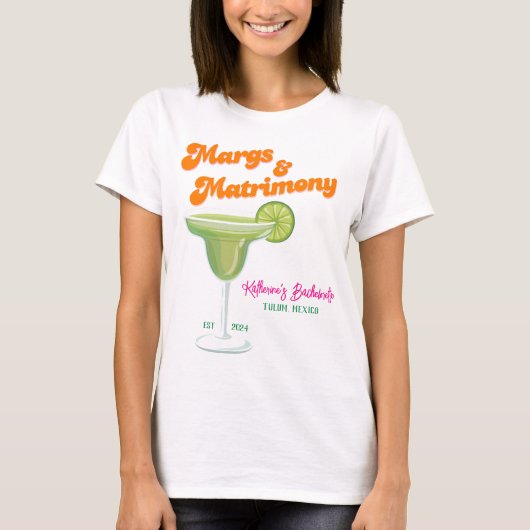 Margs and Matrimony Junggeselinnen-Abschied Brides T-Shirt (Vorderseite)