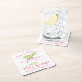 Margs and Matrimony Margaritas Junggeselinnen-Absc Rechteckiger Pappuntersetzer (Vor Ort)