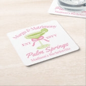 Margs and Matrimony Margaritas Junggeselinnen-Absc Rechteckiger Pappuntersetzer (angewinkelt)