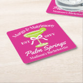 Margs and Matrimony Margaritas Junggeselinnen-Absc Rechteckiger Pappuntersetzer (angewinkelt)