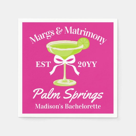 Margs and Matrimony Margaritas Junggeselinnen-Absc Serviette (Vorderseite)