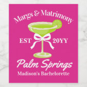 Margs and Matrimony Margaritas Junggeselinnen-Absc Weinetikett (Einzelnes Label)